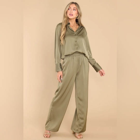 Red Dress Boutique Pants - Little Miss Perfect Olive Green Pants Size Large